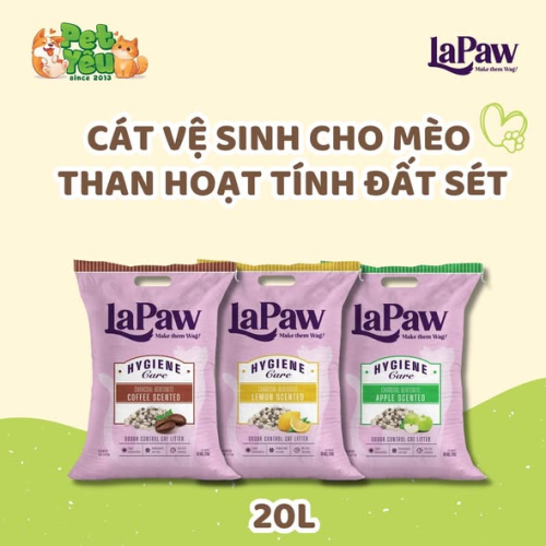 Cát Than hoạt tính mix đất sét LaPaw dành cho mèo- 20L