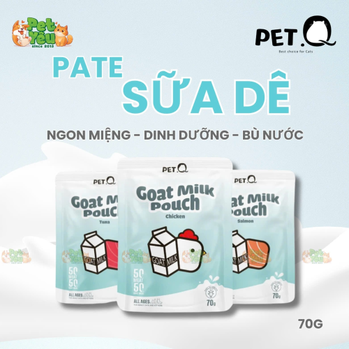 Pate sữa Dê PETQ dành cho mèo- Túi 70G