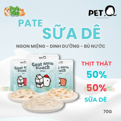 Pate sữa Dê PETQ dành cho mèo- Túi 70G