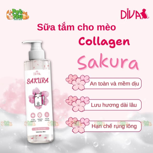 Sữa tắm DIVA COLLAGEN SAKURA dành cho mèo
