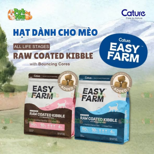 Hạt Cho Mèo Easy Farm-Raw Coated mix Topping