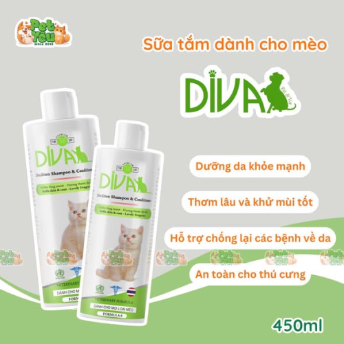 Sữa Tắm DIVA dành cho mèo chuẩn Spa