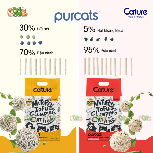 Cát đậu nành Cature Natural Tofu Clumping Cat Litter - Hương Sữa