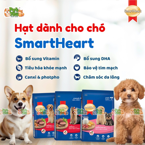 Hạt SMARTHEART dành cho chó - Túi 1,3Kg-1,5Kg