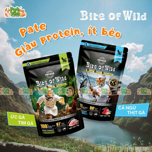 Pate mèo Bite Of Wild Dòng Giàu Protein + Ít Chất Béo (Túi 70g)