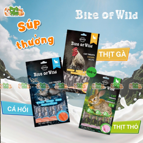 Súp thưởng Bite Of Wild cho mèo gói 60g (4 gói x 15g)