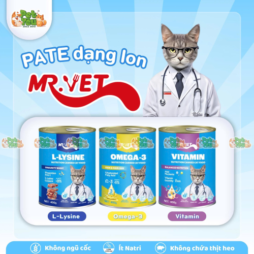 Pate Cho Mèo MR.VET Lon 400G