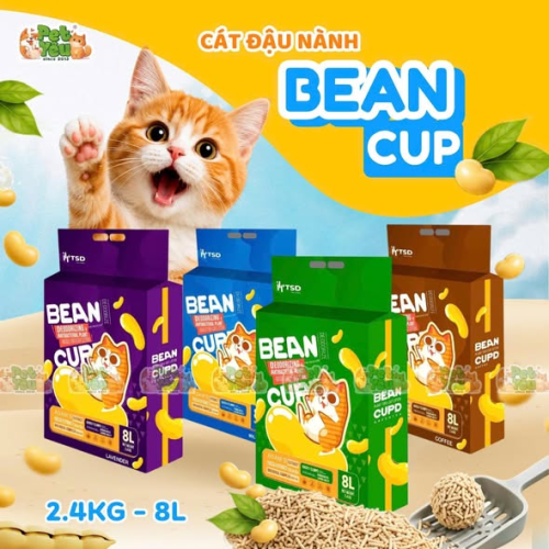 Cát đậu nành hữu cơ Bean Cup cho mèo - 8L