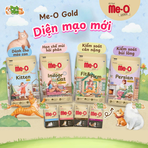 Thức ăn hạt Me-O Gold dành cho mèo mọi lứa tuổi