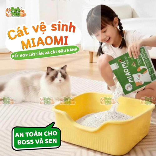 Cát vệ sinh mèo Miaomi Mix Cát đậu nành & cát sắn - Túi 2,5Kg