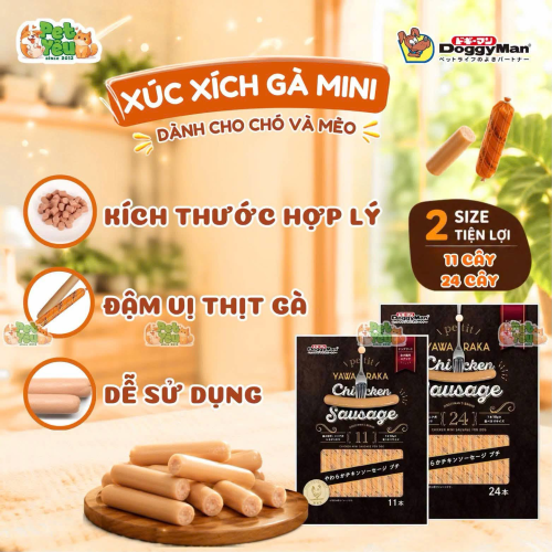 Xúc Xích Gà Mini DoggyMan Dành Cho Chó & Mèo