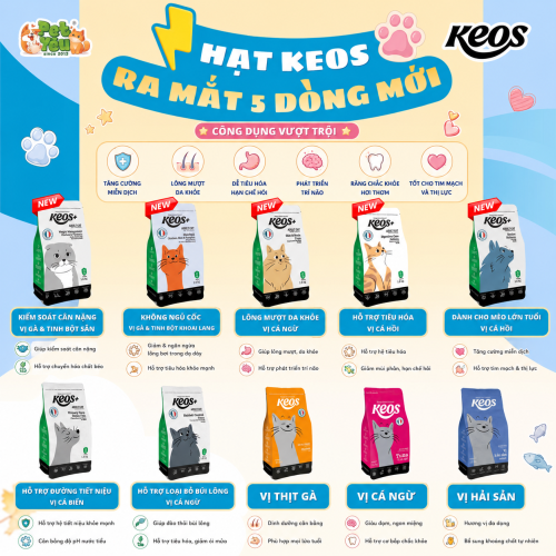 Thức ăn hạt dành cho mèo KEOS