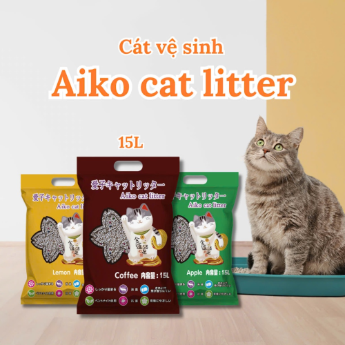 Cát đất sét Aiko Cat Litter 15L
