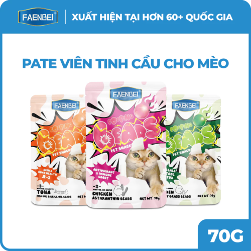 Pate Viên tinh thể chức năng FAENBEI cho mèo từ 3 tháng tuổi -  Túi 70G