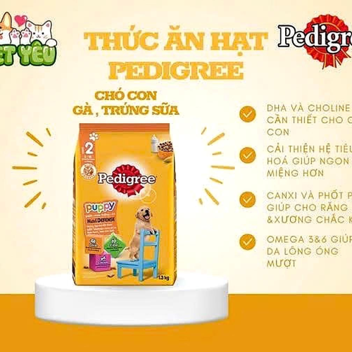 Thức ăn hạt Pedigree dành cho chó con - Túi 400Gr - 2,7Kg - 8Kg