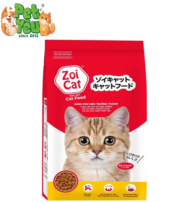 Thức ăn hạt ZOICAT dành cho mèo trưởng thành-Túi 1Kg