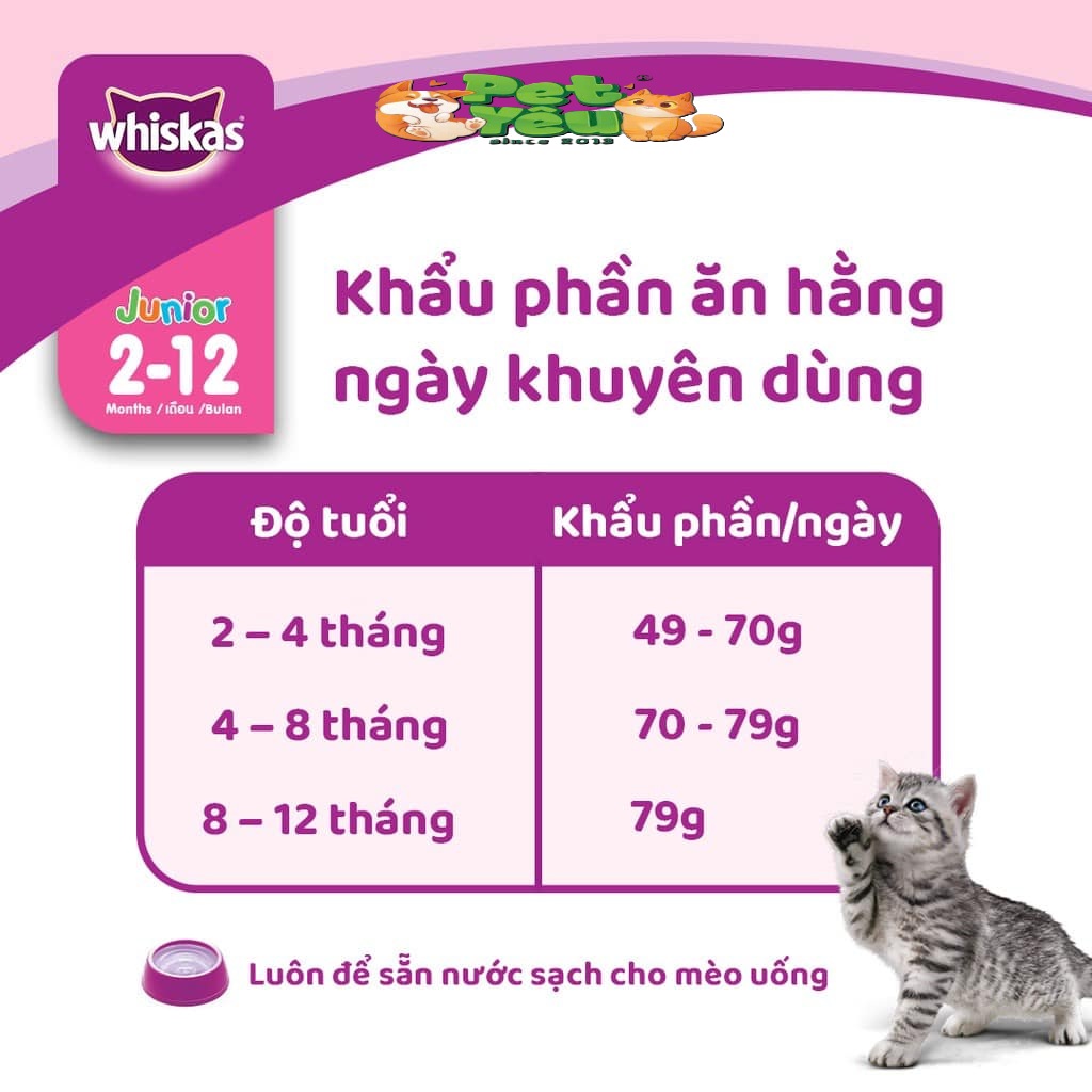 THỨC ĂN HẠT WHISKAS CHO MÈO CON (2-12 THÁNG)