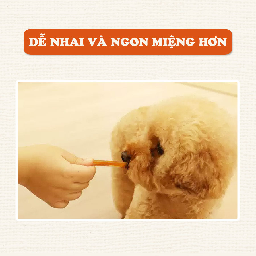 Snack Thịt Gà Sấy Dẻo Doggy Man cho cún cưng- Túi 80G