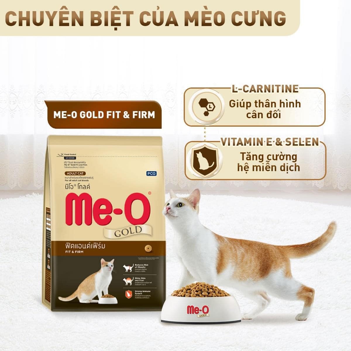 Thức ăn hạt dành cho mèo Me-O Gold