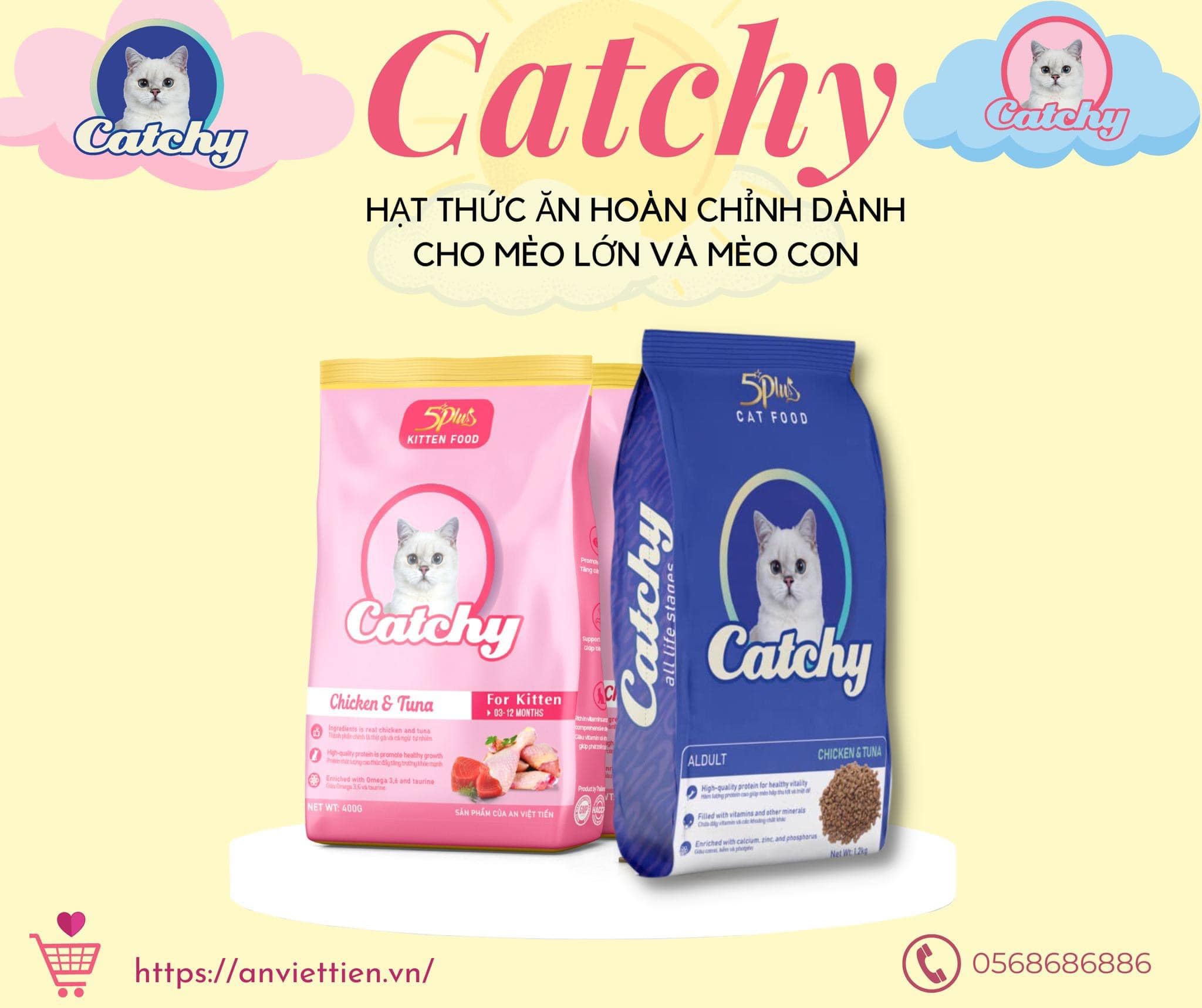 Thức ăn hạt Catchy dành cho mèo