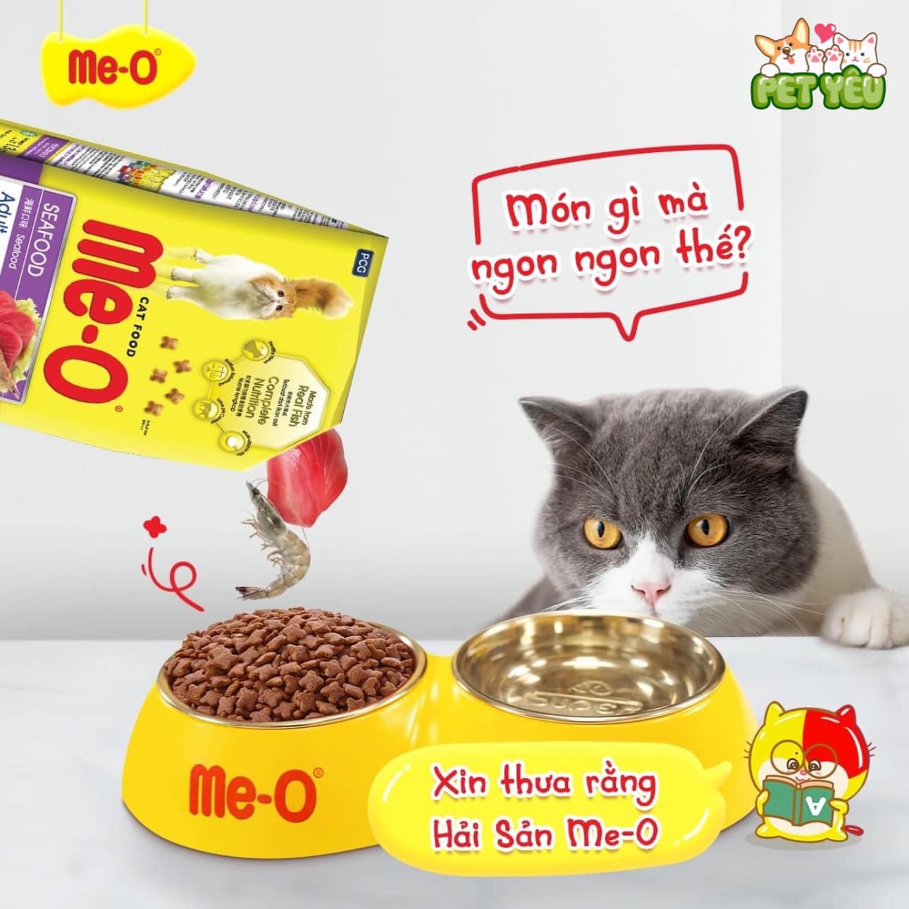 Thức ăn hạt Me-O dành cho mèo mọi độ tuổi ( Túi 1,1Kg-1,2Kg)