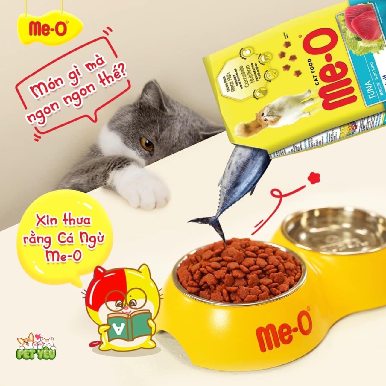 Thức ăn hạt Me-O dành cho mèo mọi độ tuổi ( Túi 1,1Kg-1,2Kg)