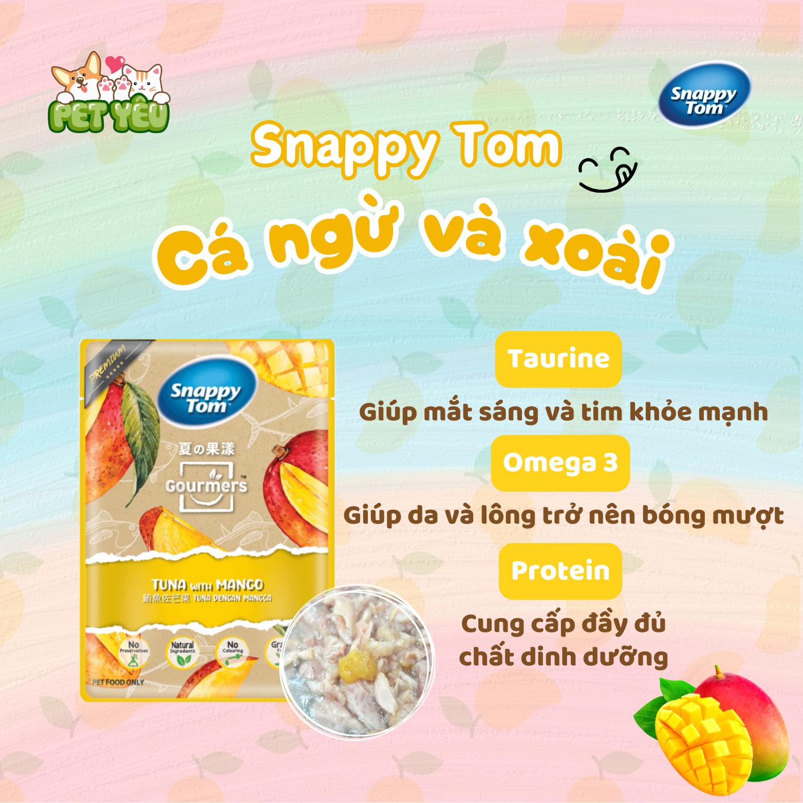 Pate Snappy Tom Trái Cây dành cho mèo - 70G