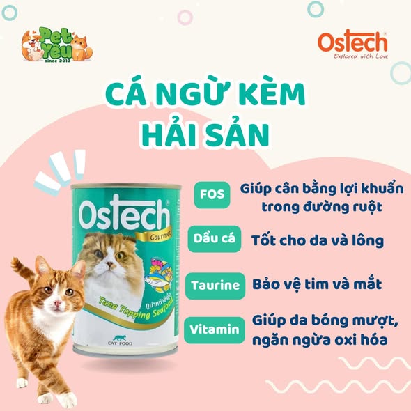 Pate Ostech Gourment dành cho mèo- Lon 400G