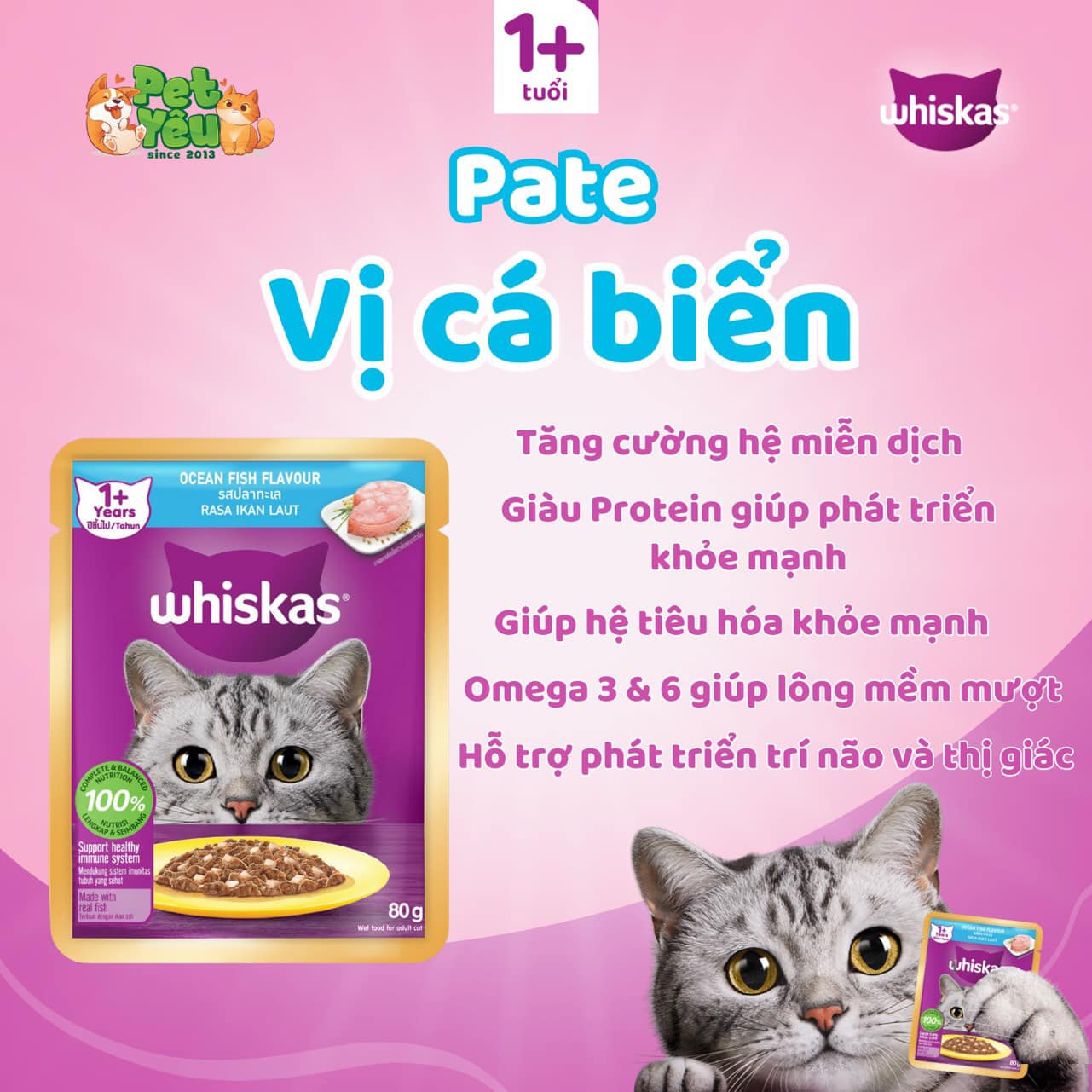 PATE WHISKAS CHO MÈO-TÚI 80G
