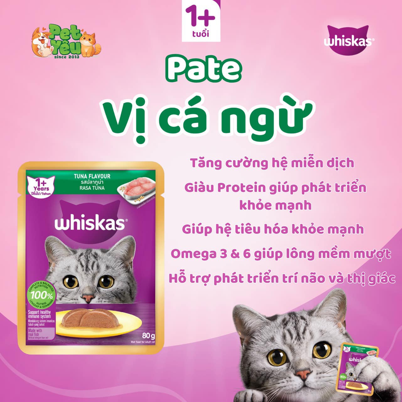 PATE WHISKAS CHO MÈO-TÚI 80G