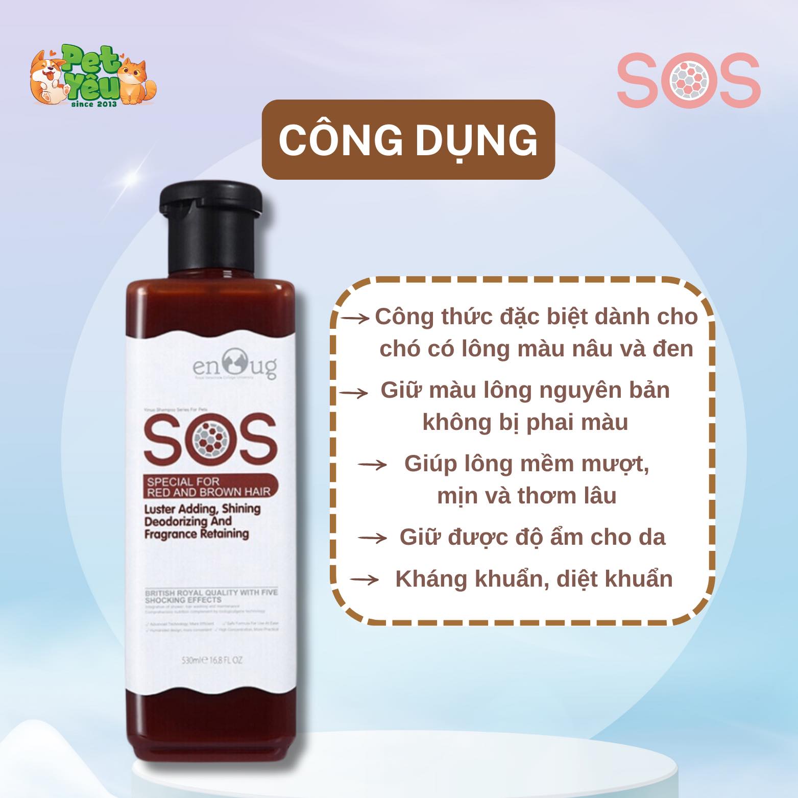 Sữa tắm SOS dành cho chó & mèo - Chai 530ML