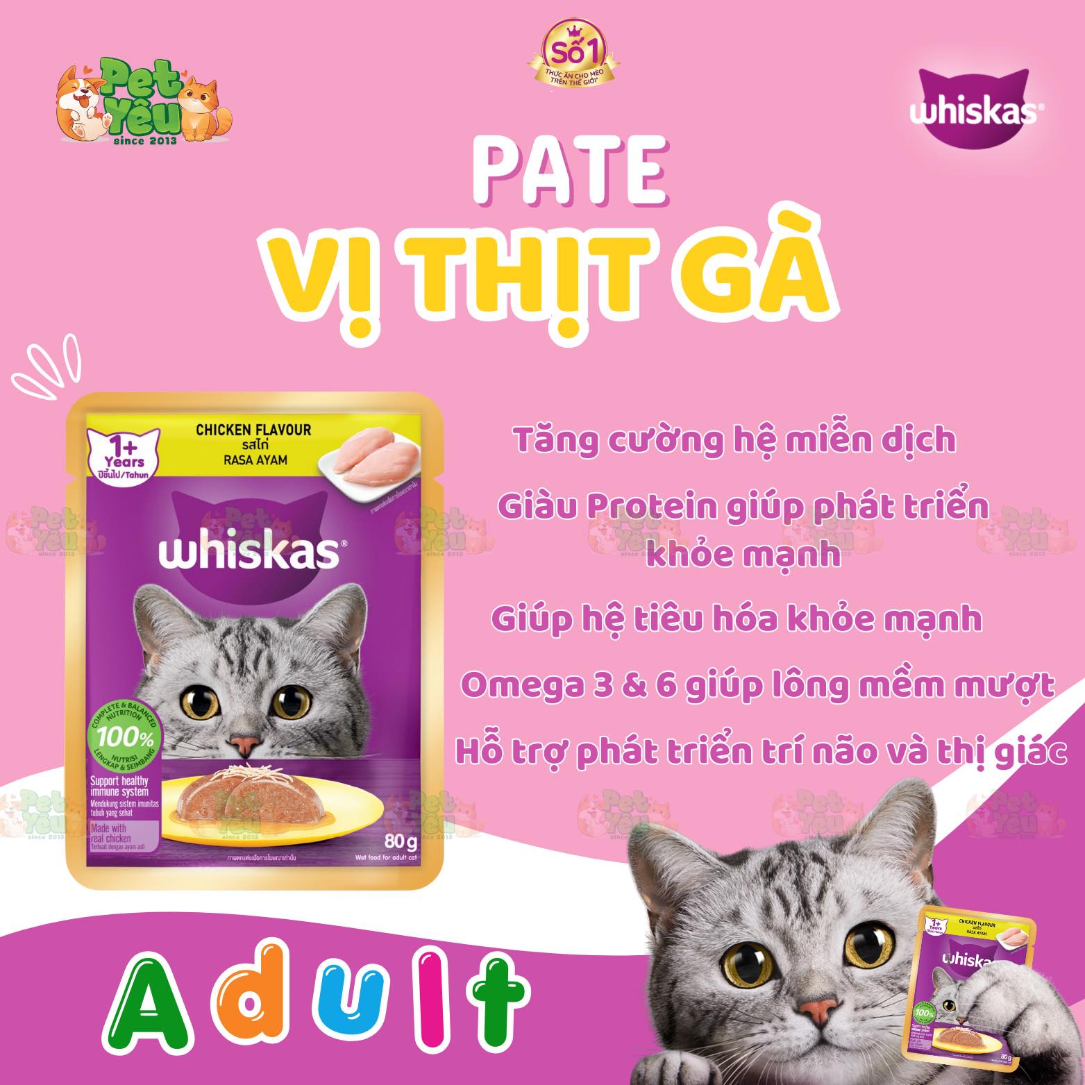 PATE WHISKAS CHO MÈO-TÚI 80G