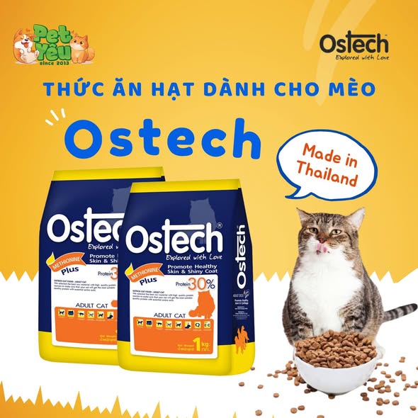 Thức ăn hạt Ostech dành cho mèo trưởng thành