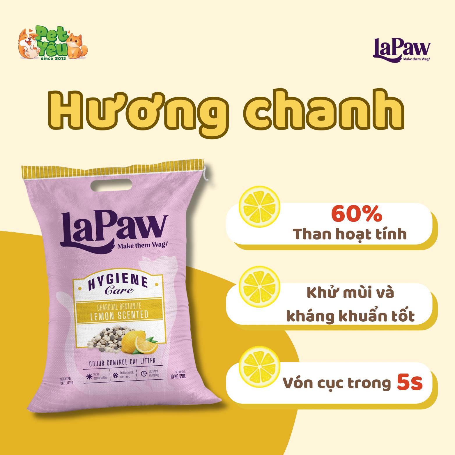 Cát Than hoạt tính mix đất sét LaPaw dành cho mèo- 20L