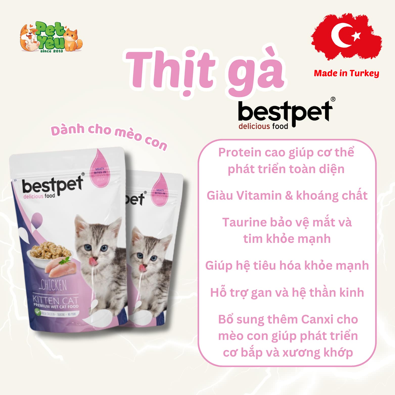 Pate Bestpet- Đặc Sản Thổ Nhĩ Kỳ Cho Mèo (Gói 85G)