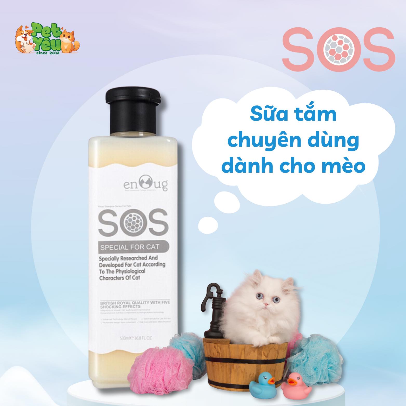 Sữa tắm SOS dành cho chó & mèo - Chai 530ML
