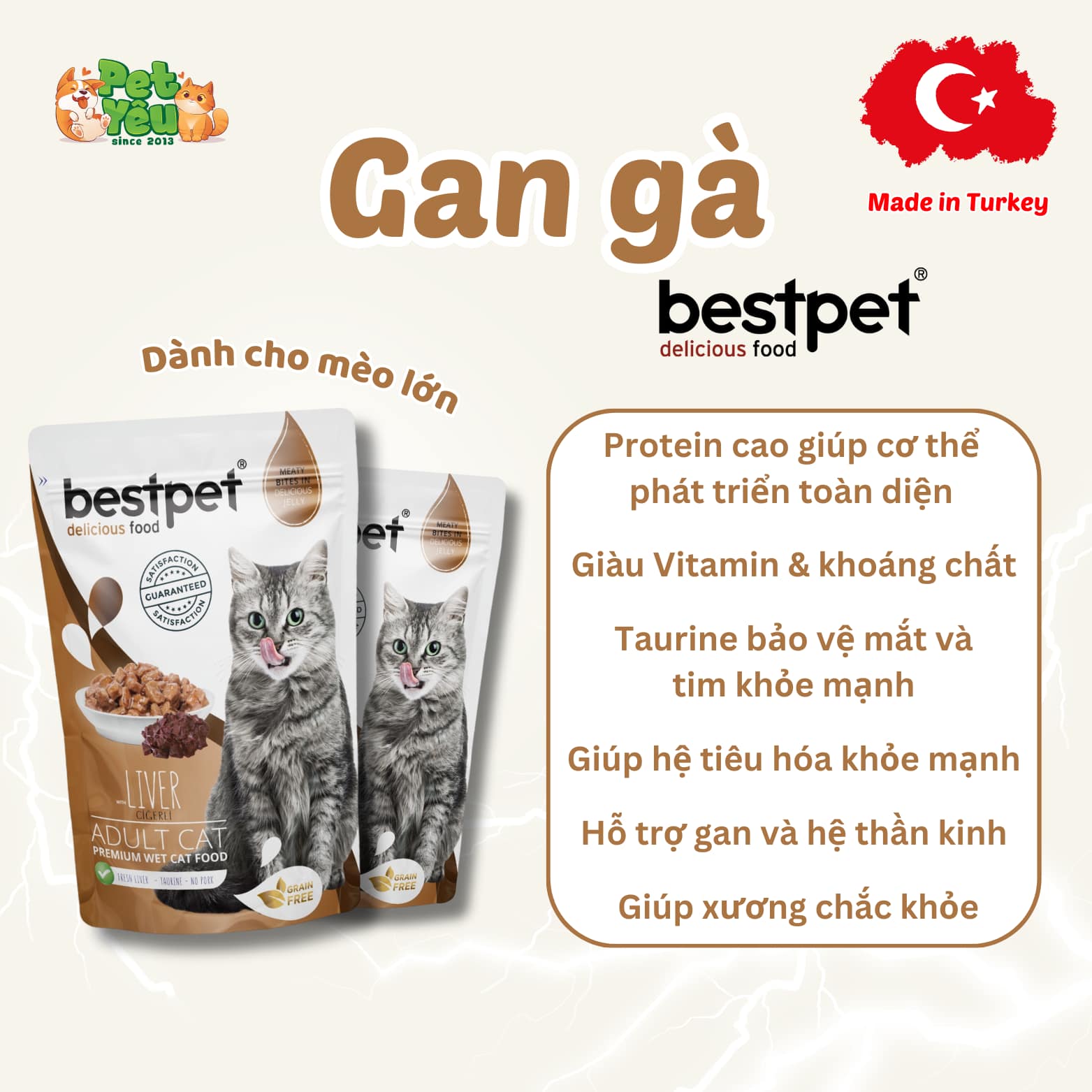 Pate Bestpet- Đặc Sản Thổ Nhĩ Kỳ Cho Mèo (Gói 85G)