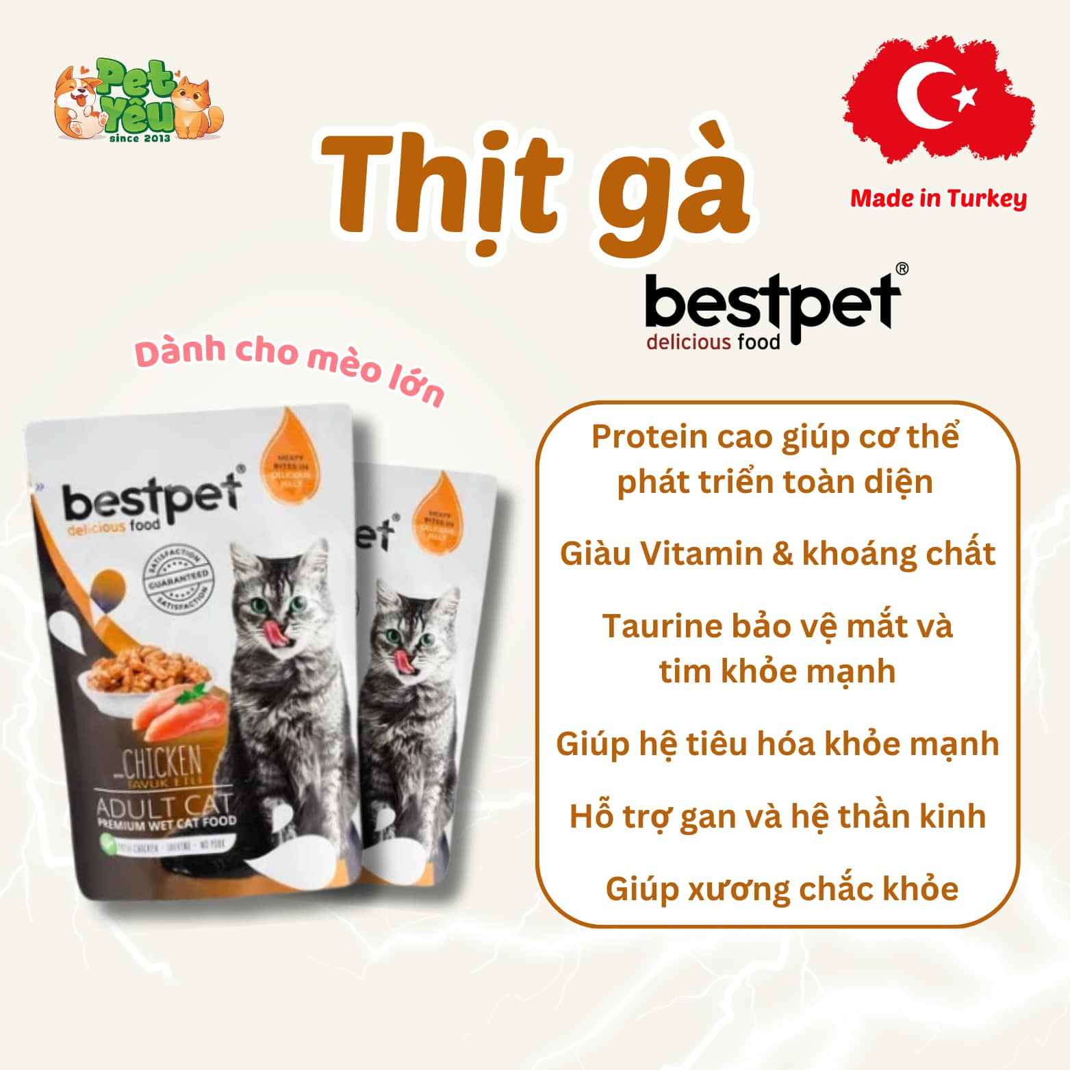 Pate Bestpet- Đặc Sản Thổ Nhĩ Kỳ Cho Mèo (Gói 85G)
