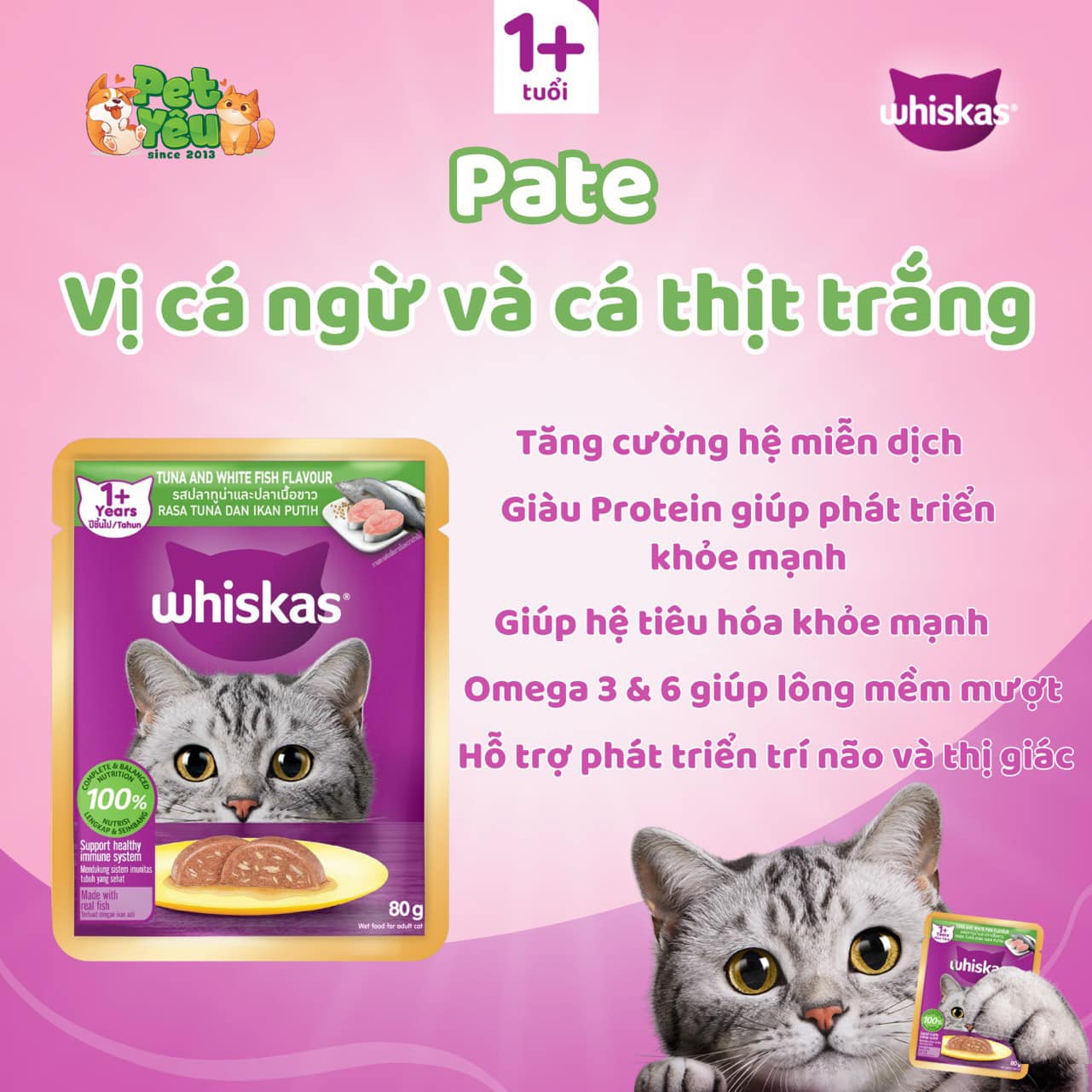 PATE WHISKAS CHO MÈO-TÚI 80G