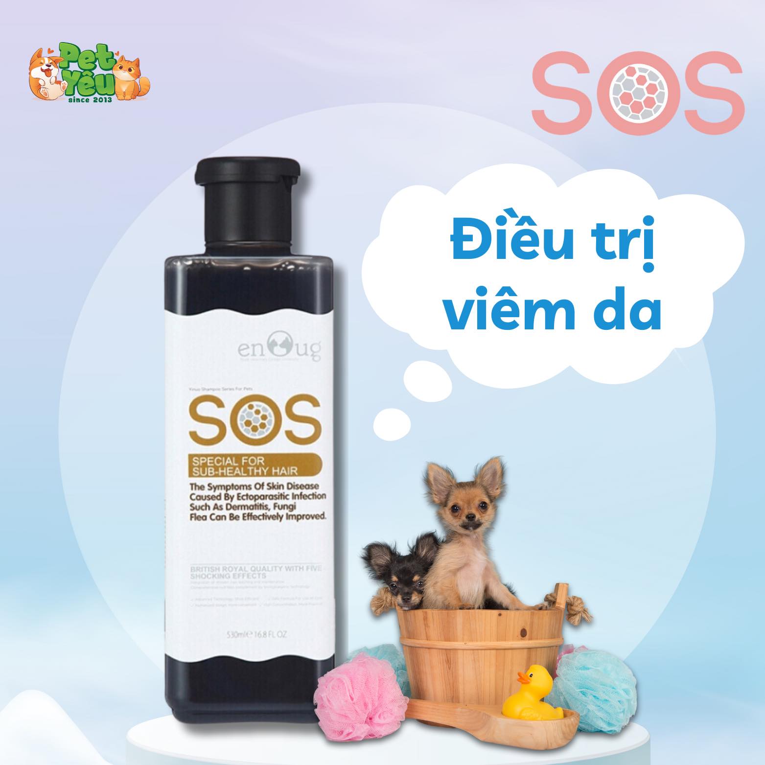 Sữa tắm SOS dành cho chó & mèo - Chai 530ML