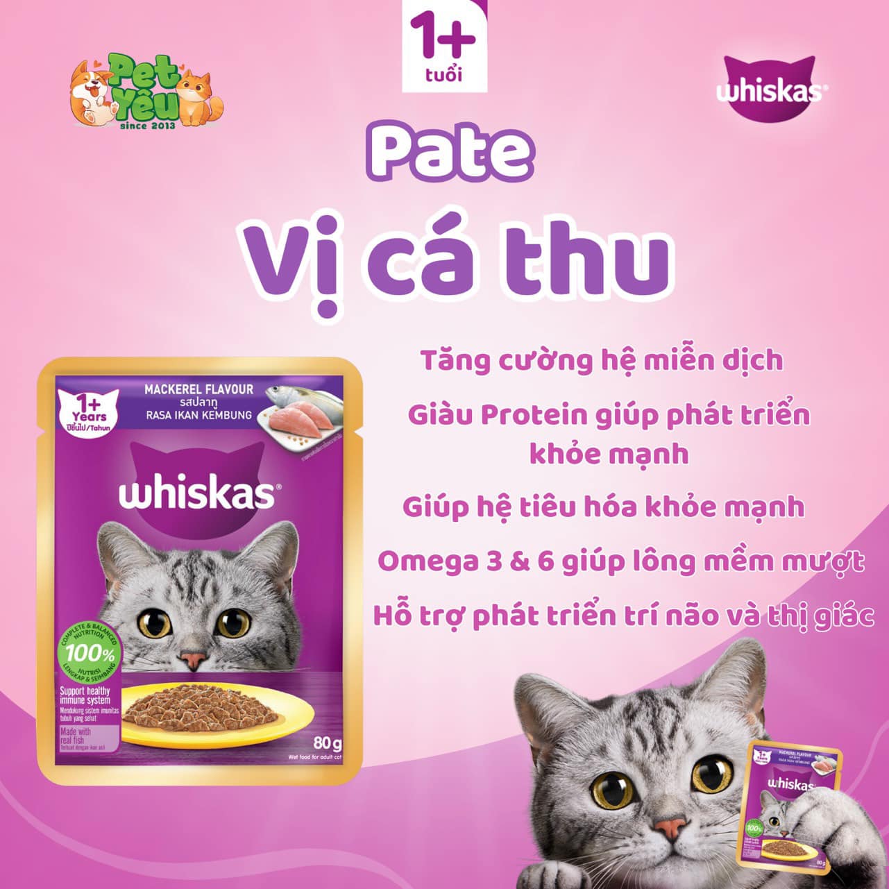 PATE WHISKAS CHO MÈO-TÚI 80G