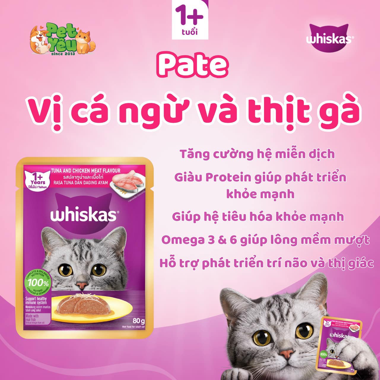 PATE WHISKAS CHO MÈO-TÚI 80G