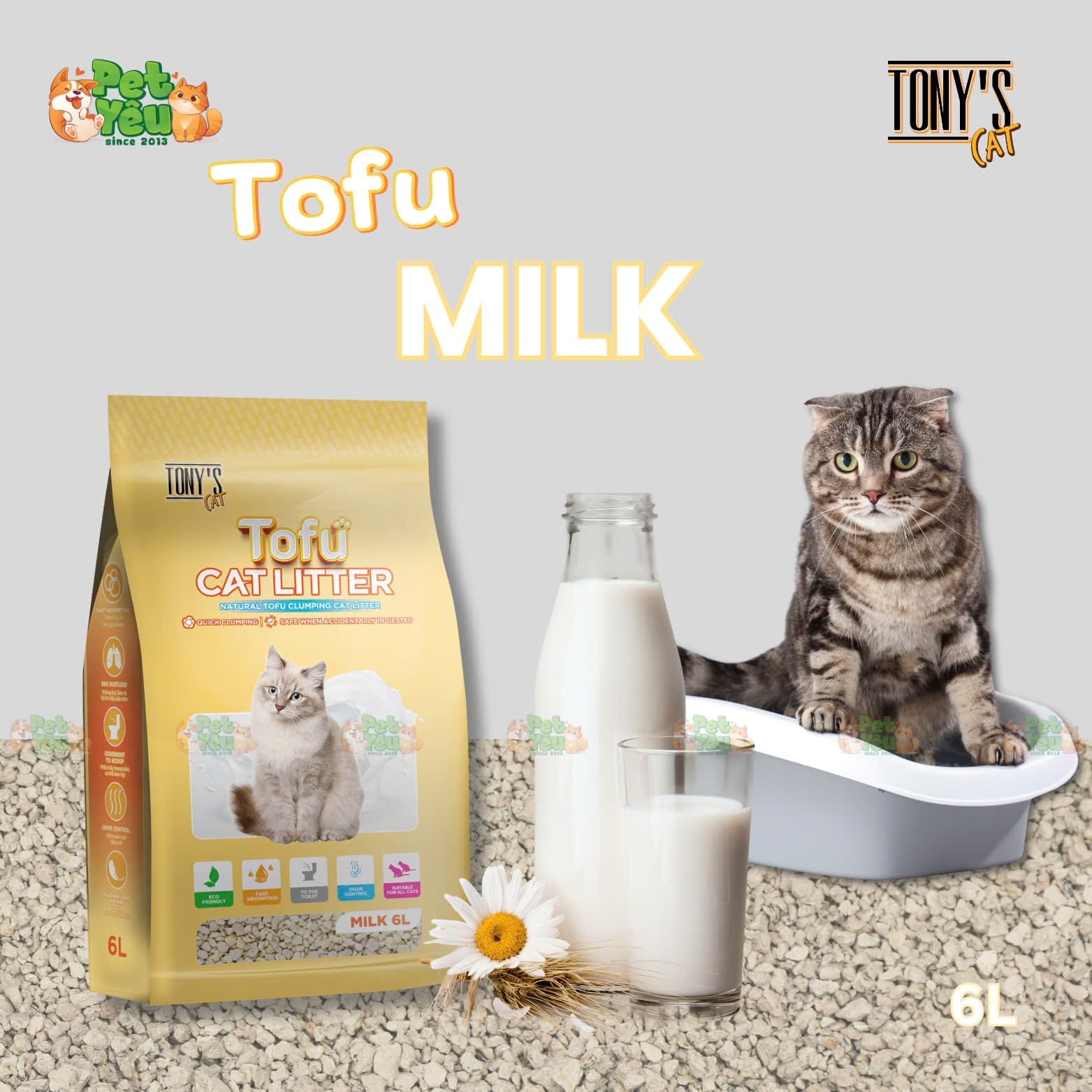 Cát đậu nành TONY'S TOFU Túi 6L