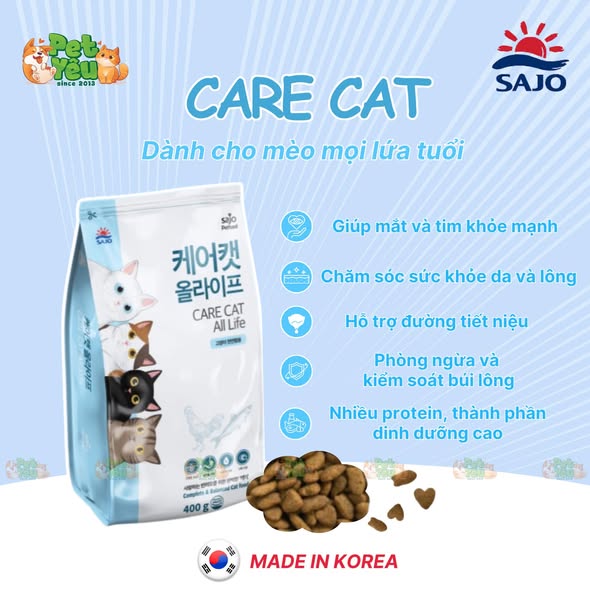 Thức ăn hạt Care Cat dành cho mèo mọi lứa tuổi