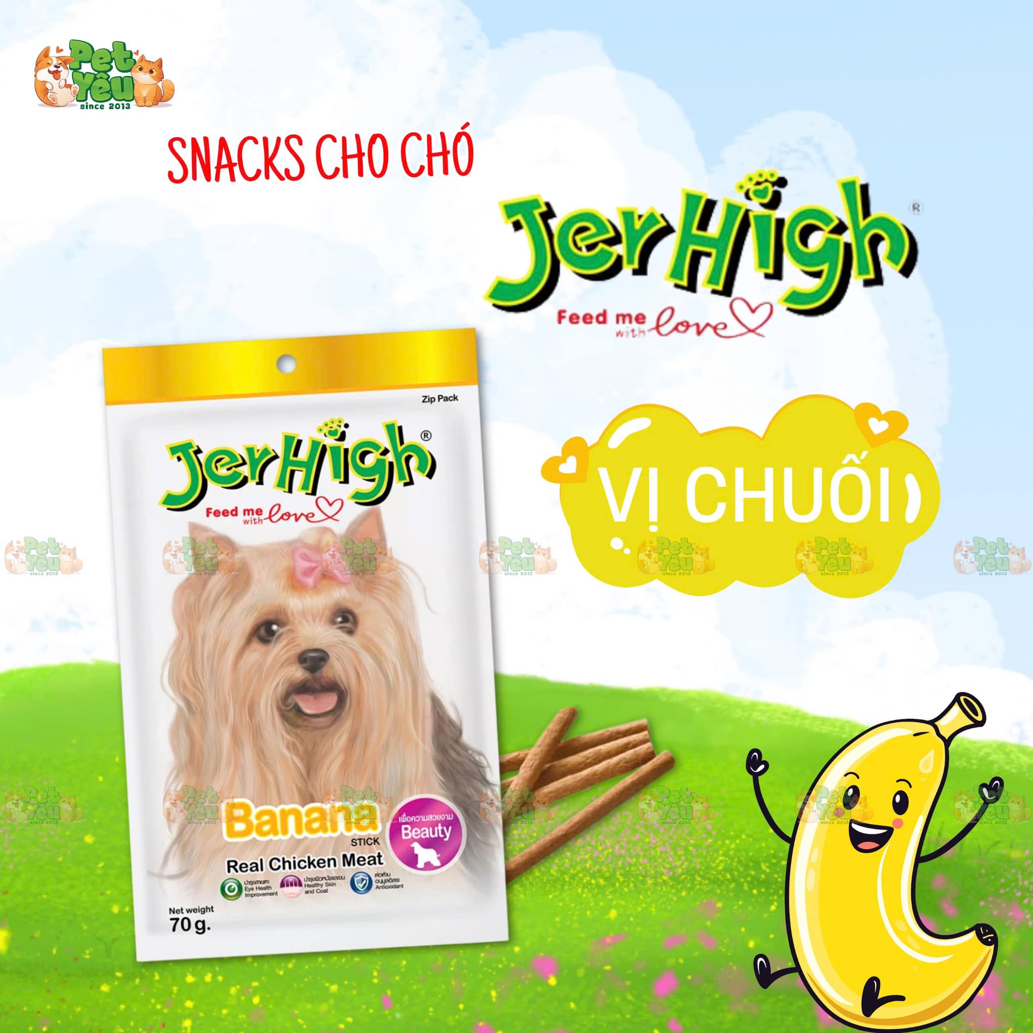 Snack JERHIGH cho chó - 70G