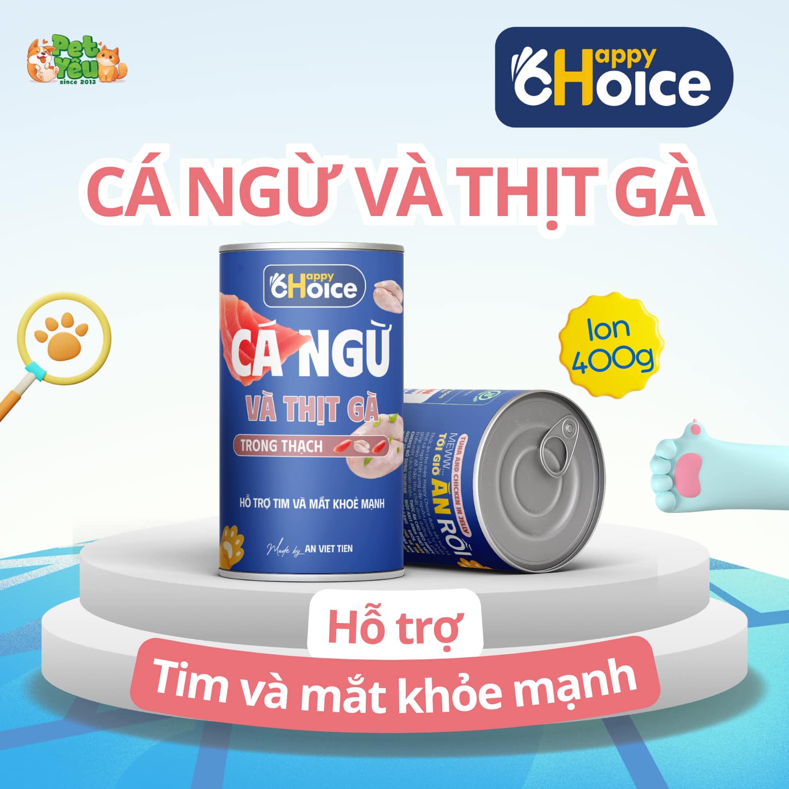 Pate dành cho mèo Happy Choice - Lon 400G