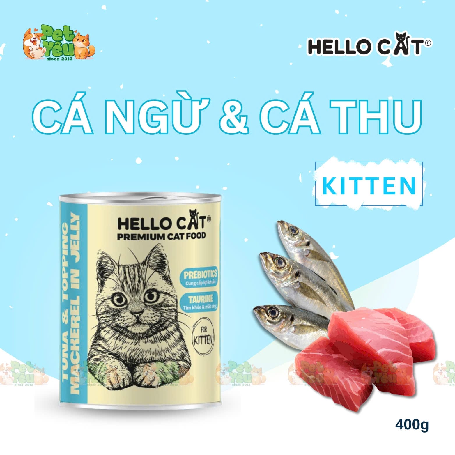 Pate cho mèo HELLO CAT lon 400g