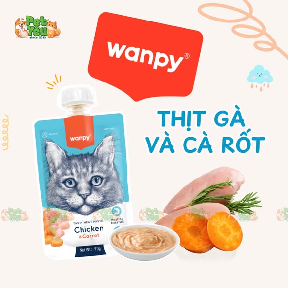 Súp Thưởng Cho Mèo WANPY Nắp Vặn 90G