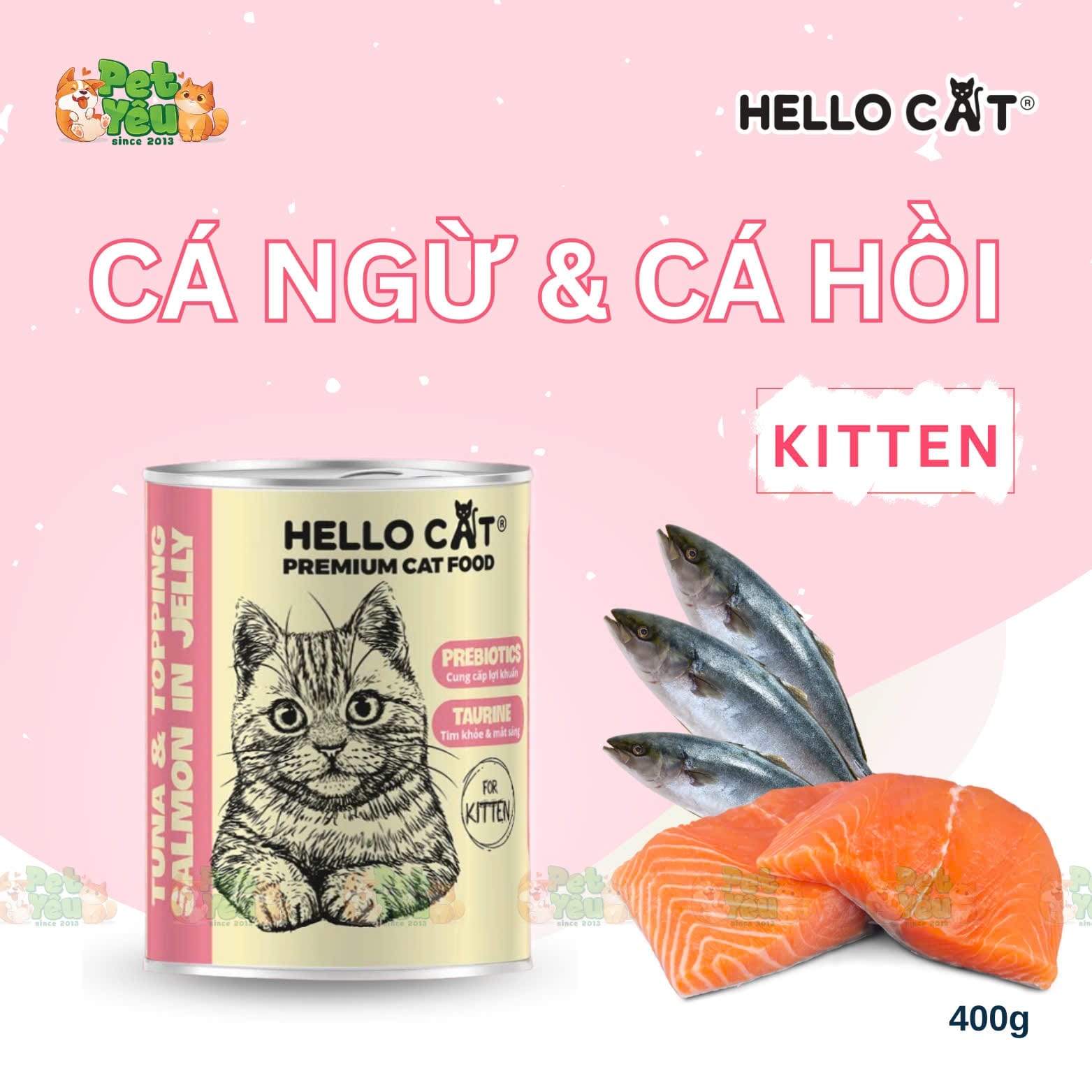 Pate cho mèo HELLO CAT lon 400g
