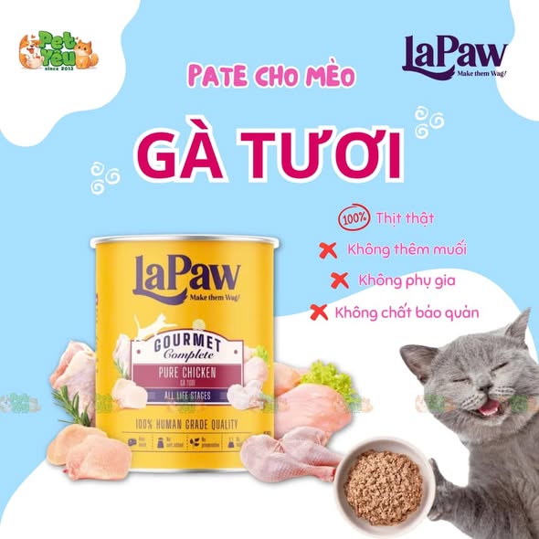 Pate cho mèo LaPaw Gourmet - Lon 375G